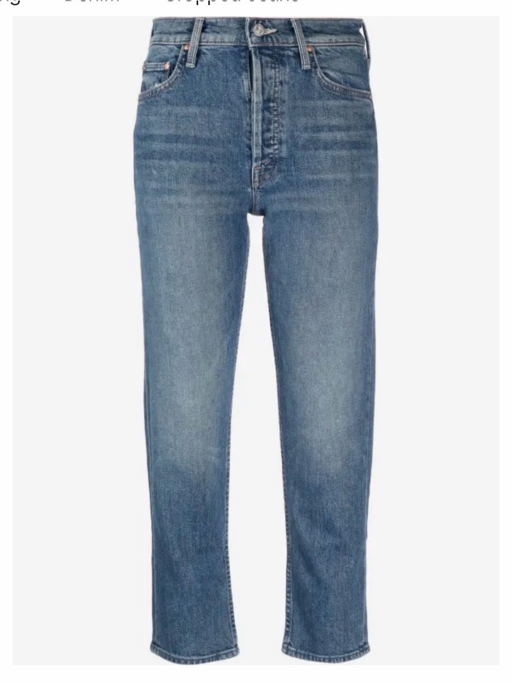 MOTHER The Tomcat Layover High-Rise Straight crop denim jean like new